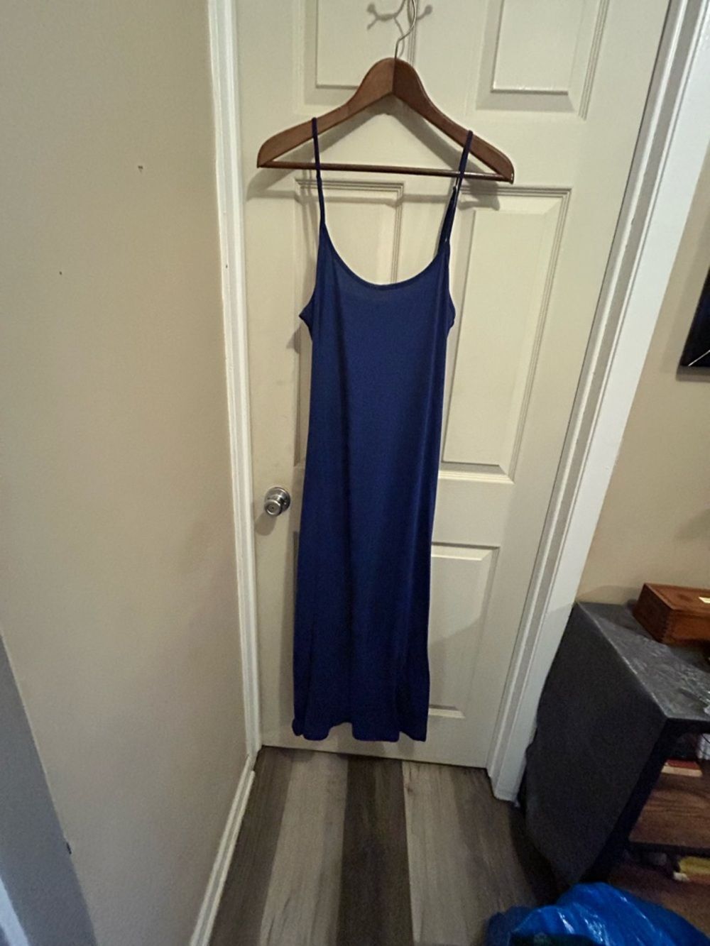 Chic Me Blue Slip maxi Dress with Spaghetti Straps - XL
